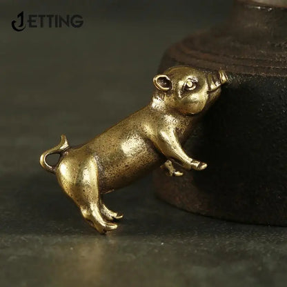 Brass Pig Figurine - Charming Chinese Zodiac Decoration