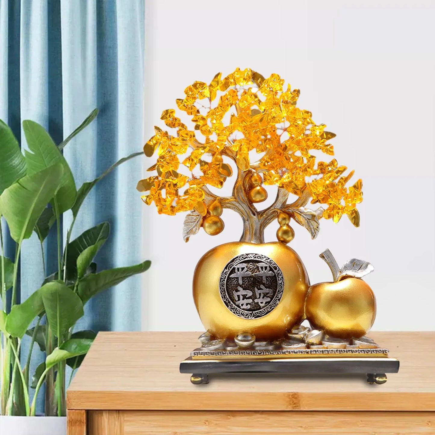 Feng Shui Money Tree Fruit Ornament – Premium Resin Bonsai Decor