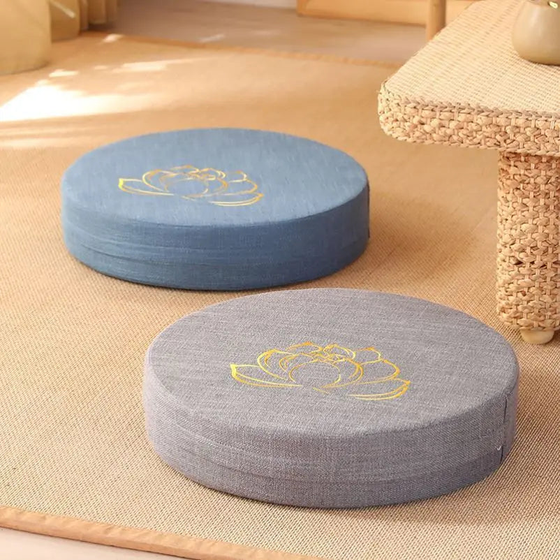 Yoga Meditation Cushion - Japanese Tatami - Inspired Backrest"