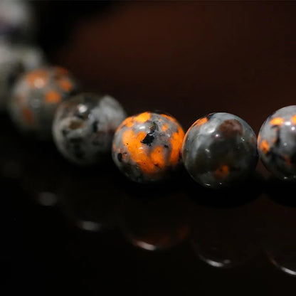 Natural Flame Stone Beaded Bracelet – Chakra Energy; Positive Vibes