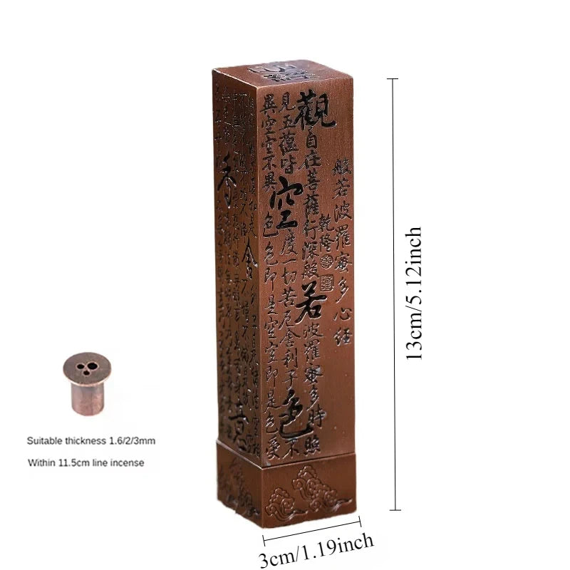 Buddhist Sutra Alloy Incense Stick Burner