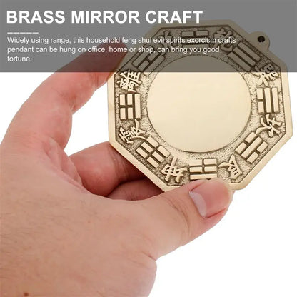 Pure Copper Bagua Mirror - Feng Shui Ornament for Harmony and Protection