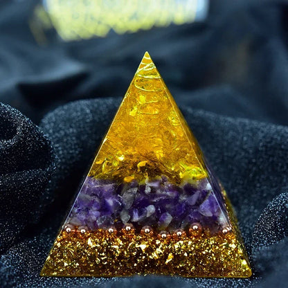 Aura Crystal Orgone Energy Converter Orgonite Pyramid – Tool for Energy Healing & Spiritual Growth