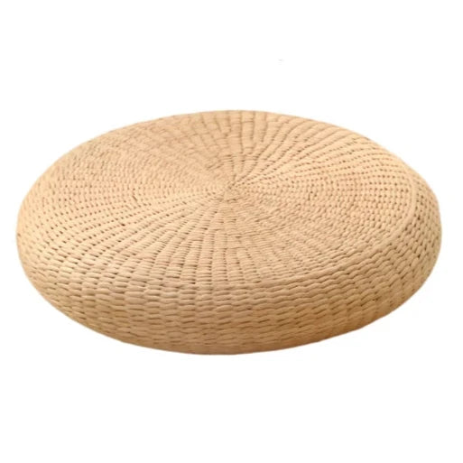 Handmade Japanese-Style Round Cotton Linen Cushion