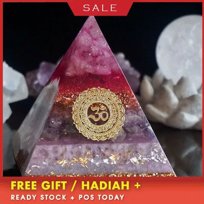 Orgon Energy Pyramid with Amethyst & Flower of Life – Emotional Balance and Spiritual Healing