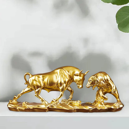 Feng Shui Bear and Bull Statue - Symbol of Market Strength