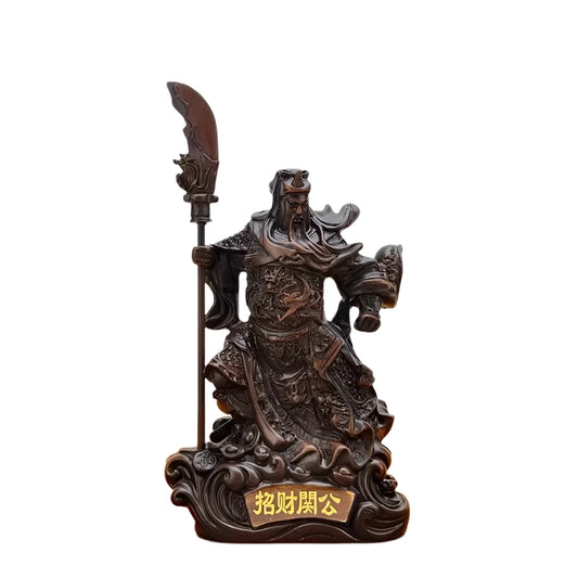 Chinese Feng Shui Guan Gong Statue  Resin Sculpture Historical Mythological Figure  Home Room Office Wealth Gathering Statue