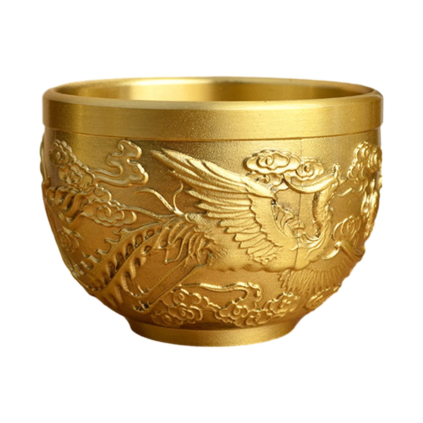 Brass Feng Shui Bowl Luck Hotelware Success Drinking Cup for Desk Study Wealth Success Good Luck Office Home Decoration