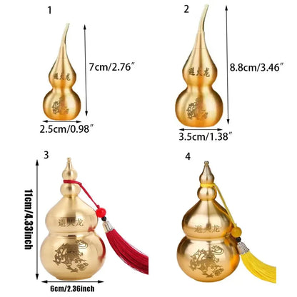 Chinese Brass Wu Lou Gourd – Feng Shui Symbol of Fortune and Protection