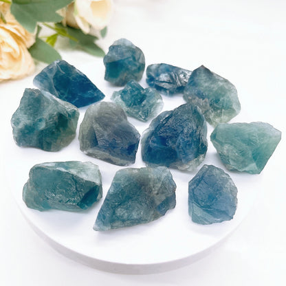 Natural Blue Green Fluorite Crystal Raw Stone