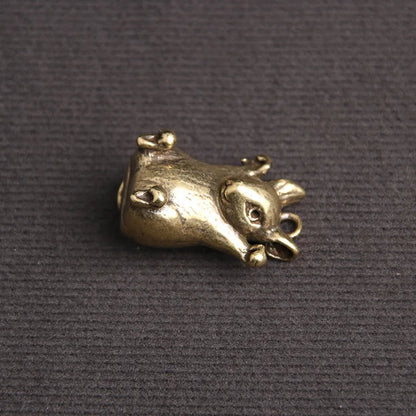 Chinese Zodiac Brass Mouse Figurine - Adorable Home Decoration and Gift