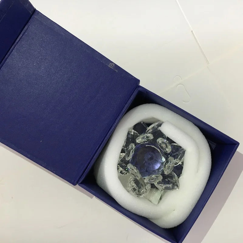 Feng Shui Crystal Lotus Flower Paperweight – Glass Ornaments for Home, Wedding, Party Decor