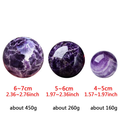 Natural Dream Amethyst Ball – Polished Healing Crystal Sphere for Reiki, Massage, and Home Décor