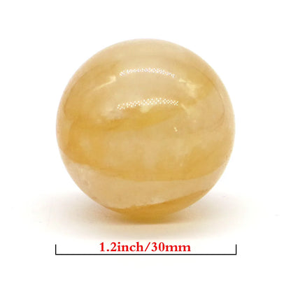 Natural Stone Crystal Ball Sphere with Yellow Inclusions – Reiki Healing Quartz for Feng Shui &amp; Home Decor