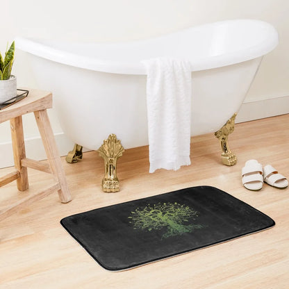 Spiritual Tree-Themed Bathroom and Living Room Carpet Set for Meditation