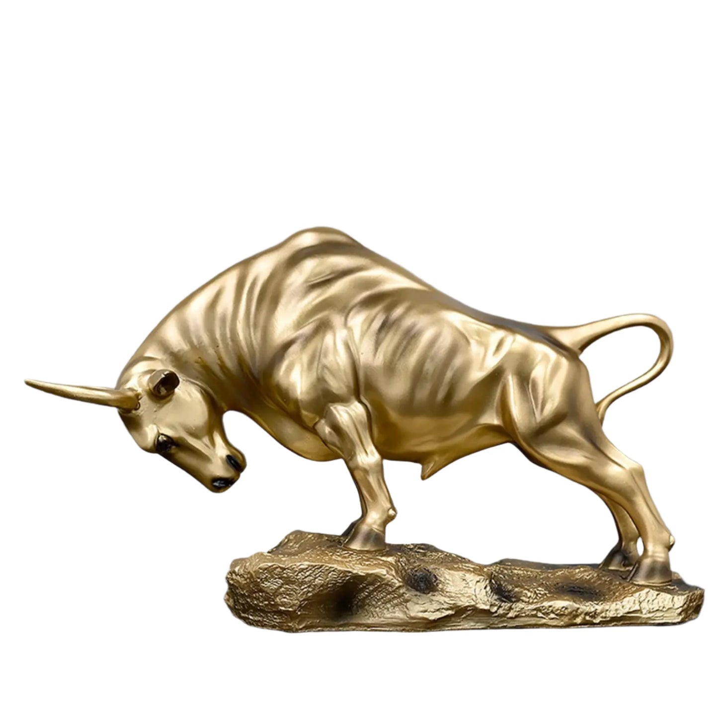 Modern Bull Figurine Cattle Statue Feng Shui Animal Sculpture Collection Crafts for Living Room Office Tabletop Home Decoration