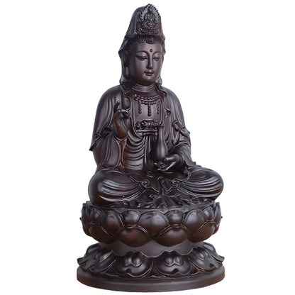 Handcrafted Black Sandalwood Guanyin Statue - 6-inch Spiritual Home Decor