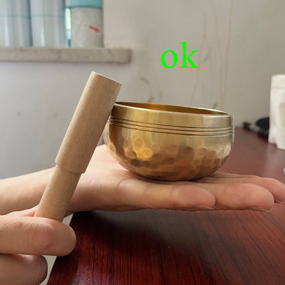 Handmade Tibetan Sanskrit Singing Bowl – Ideal for Yoga, Meditation, and Music Therapy