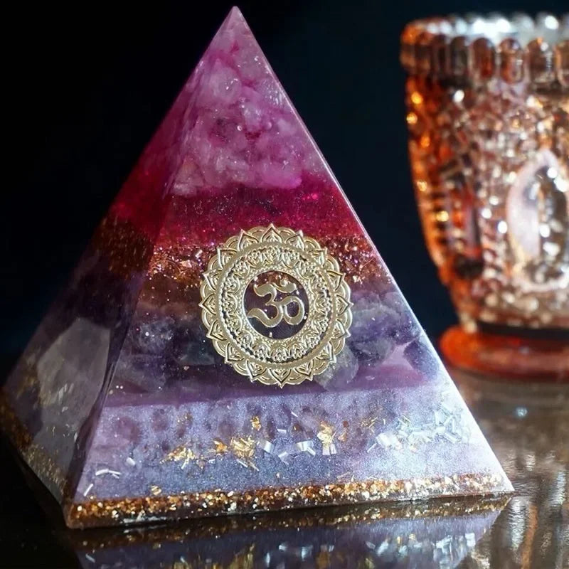 Orgon Energy Pyramid with Amethyst & Flower of Life – Emotional Balance and Spiritual Healing