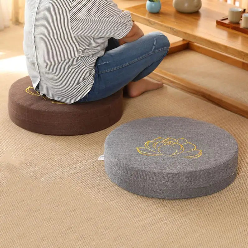 Yoga Meditation Cushion - Japanese Tatami - Inspired Backrest"