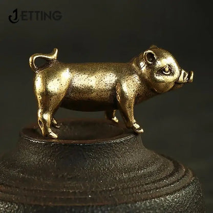 Brass Pig Figurine - Charming Chinese Zodiac Decoration