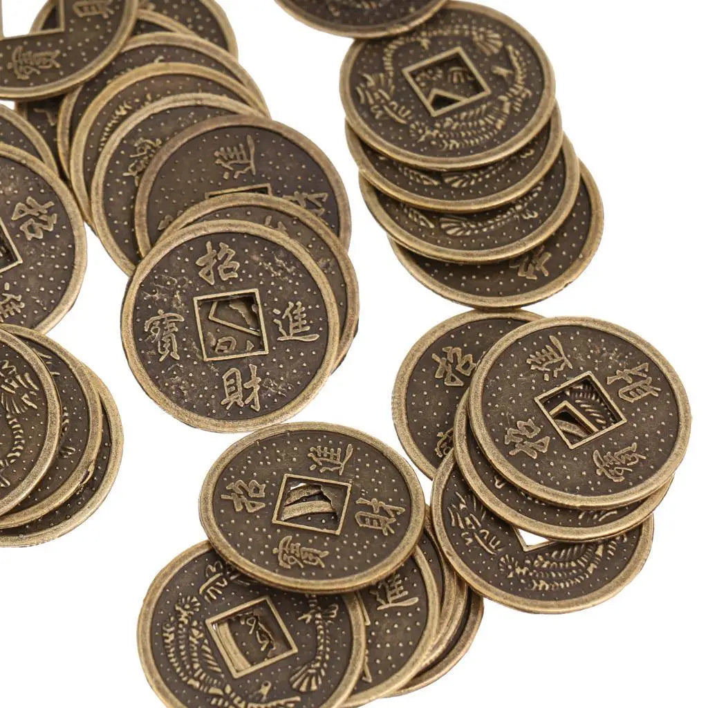 Chinese Fortune Alloy Coins - Feng Shui Lucky Coins for Prosperity 50pcs