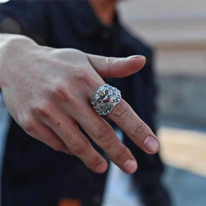 Vintage Silver Alloy Ring - Unisex Neutral Design, Available in Sizes 7-13