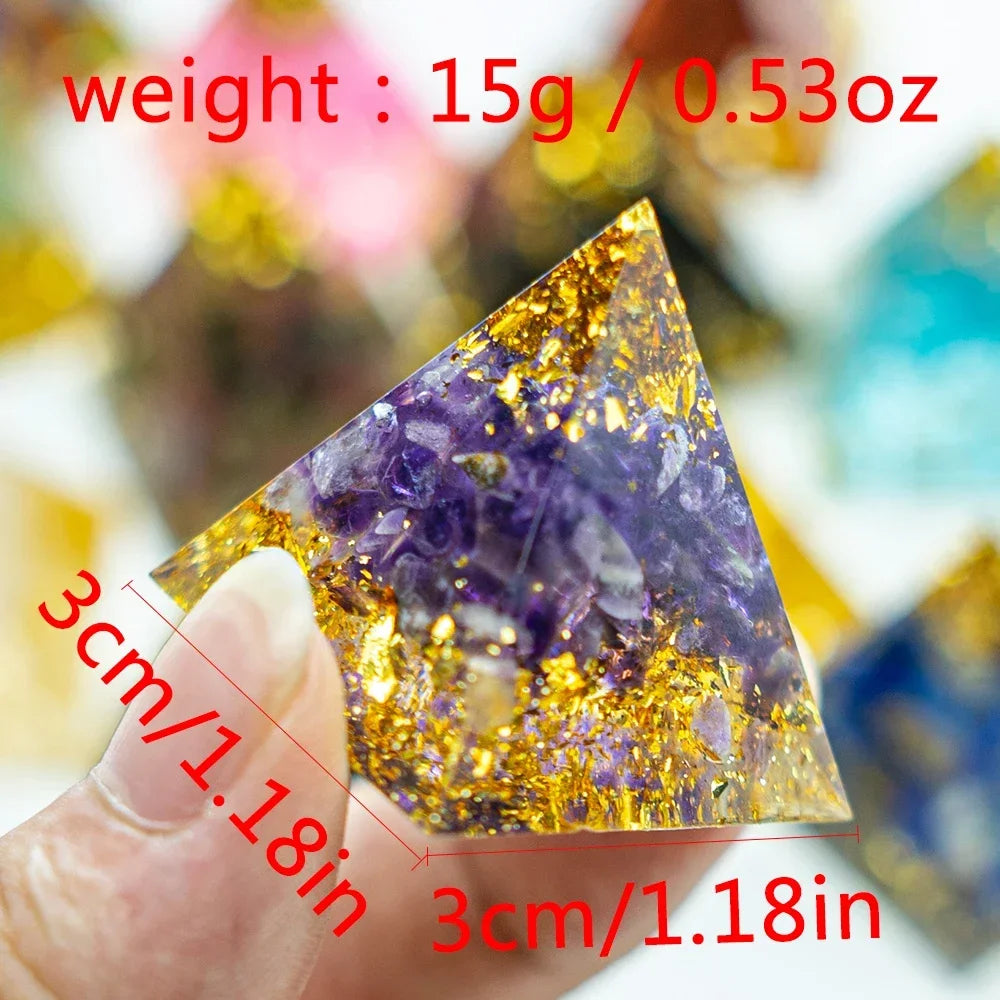 Natural Crystal Pyramid Energy Generator – Quartz Amethyst for Reiki Healing and Chakra Balancing