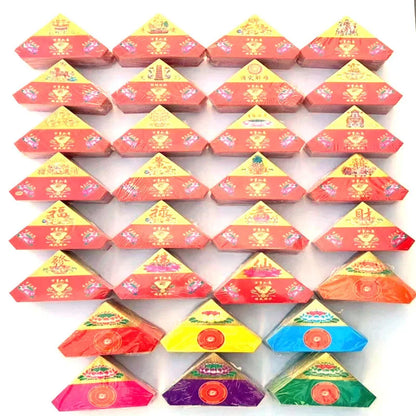 Chinese Ancestor Money Joss Paper Set – Folding Lotus Flower and Treasure Pot for Ancestral Worship