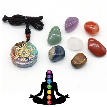 Natural Crystal Chakras Kit – Amethyst and Chakra Healing Stones for Meditation