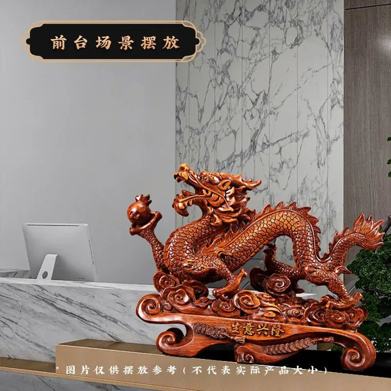 Feng Shui Golden Dragon Decoration - Wealth and Fortune Symbol