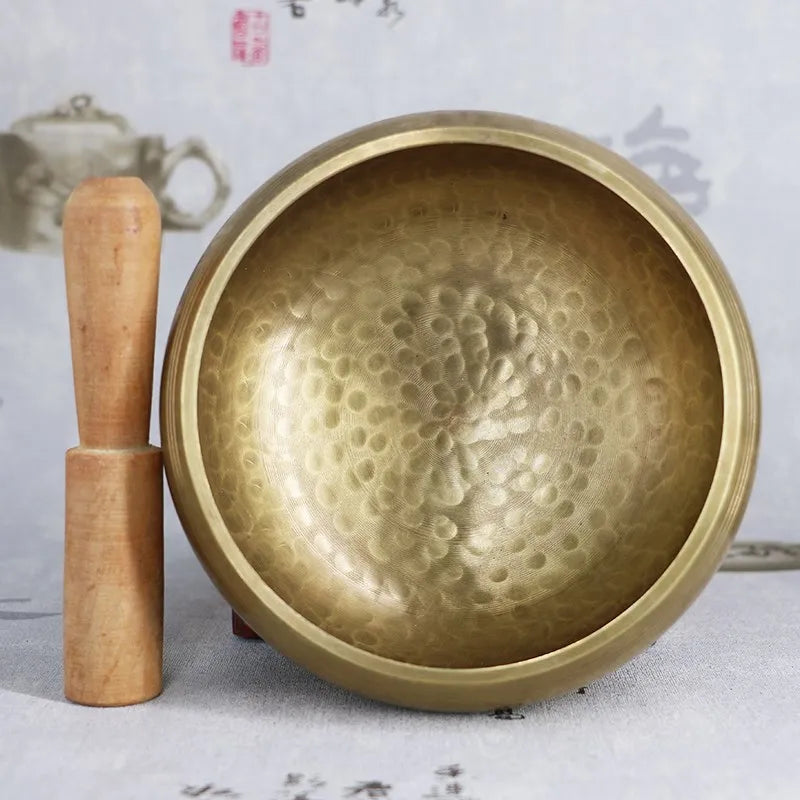 Handmade Tibetan Sanskrit Singing Bowl – Ideal for Yoga, Meditation, and Music Therapy