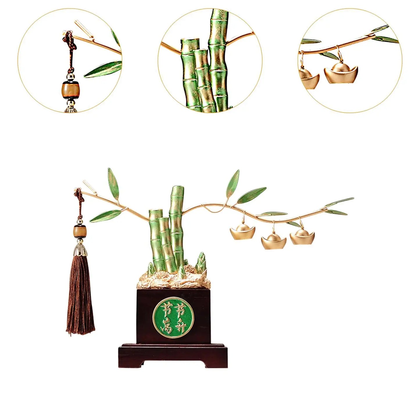 Creative Resin Bamboo Ornament – Feng Shui Symbol of Prosperity and Success for Home Decor and Gifting