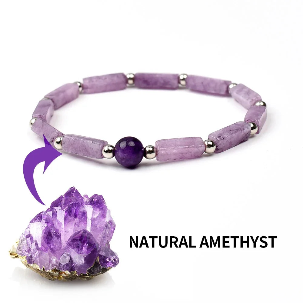 Natural Amethyst Body-Purify Slimming Bracelet for Women – Healing Stone for Weight Loss & Fatigue Relief