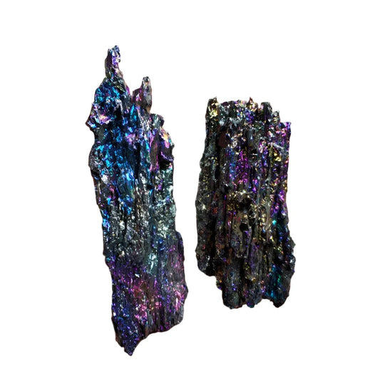 Colorful Carborundum Natural Stone Specimen - Silicon Carbide Black Quartz Crystal Mineral Sample