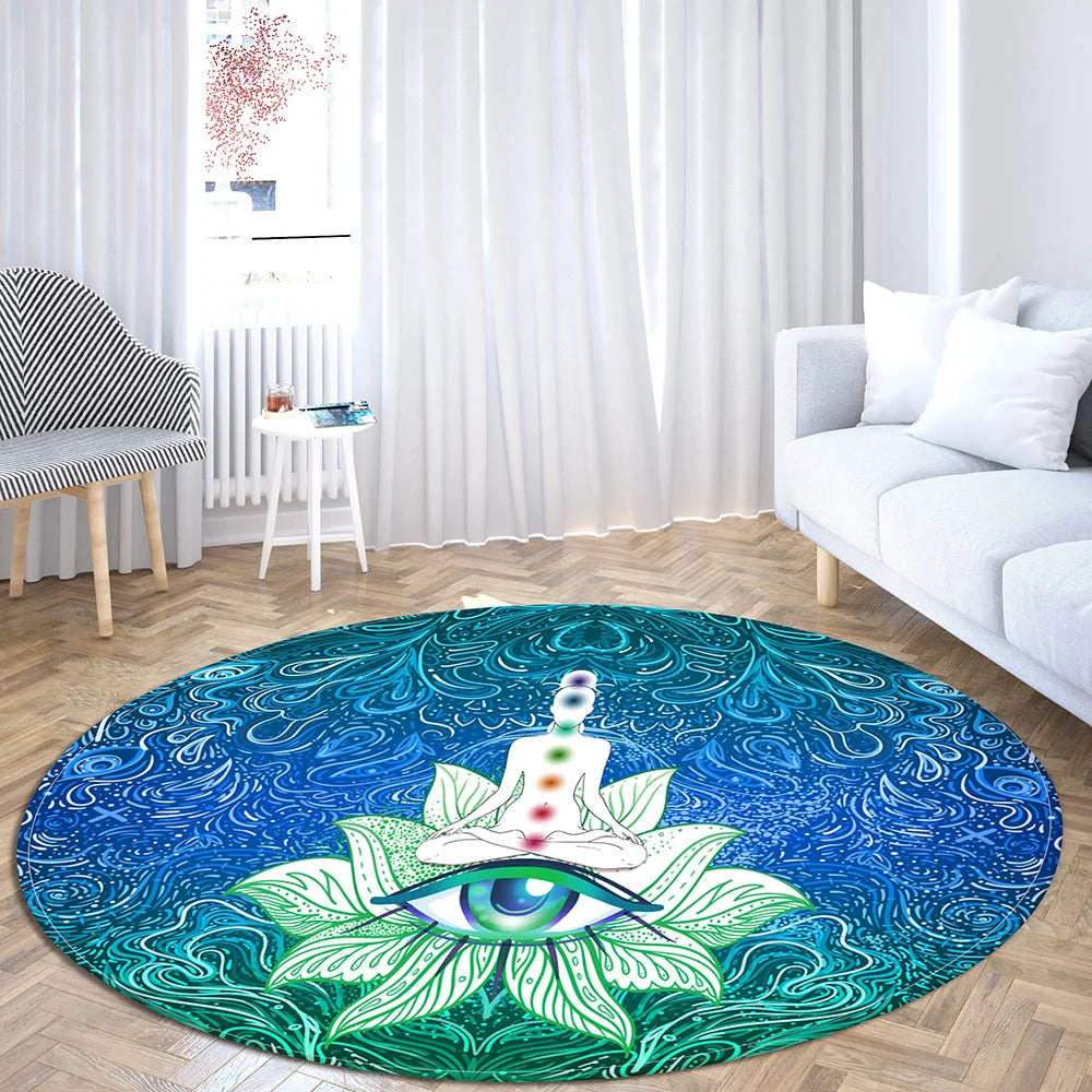 Indian Buddha Statue 7 - Chakra Floor Mat