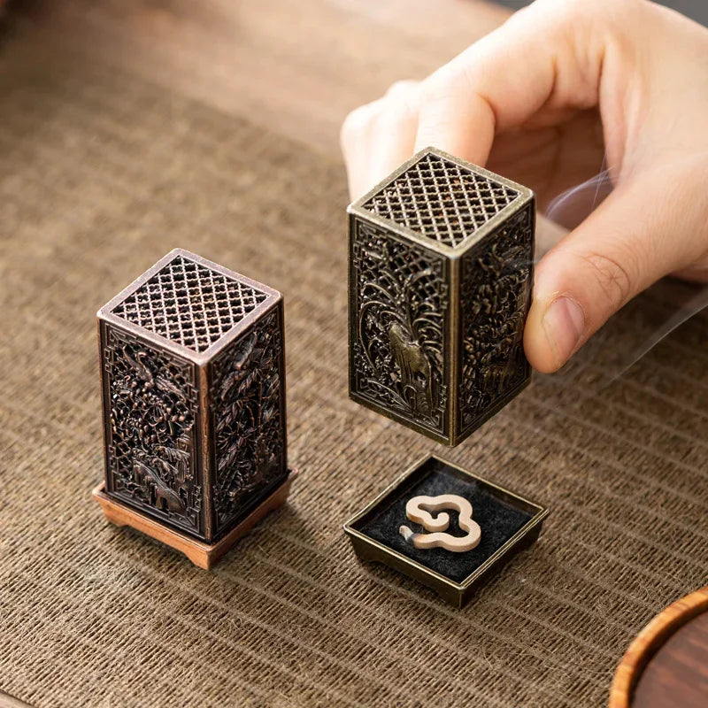 Square Vertical Chinese Xianglu Incense Burner