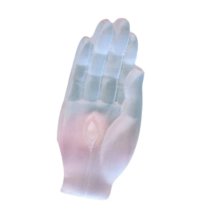 Natural White Selenite Hamsa Hand Figurine – Protection and Healing