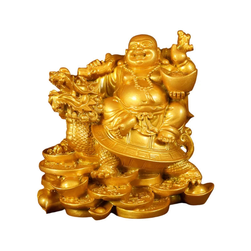 Exquisite Resin Laughing Buddha Statue - Good Luck Home Decor