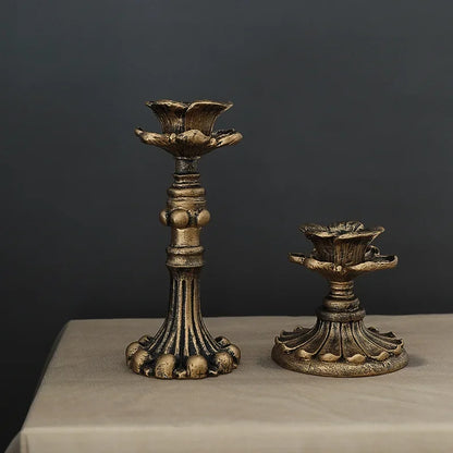 Antique Candlestick Resin Candle Holder