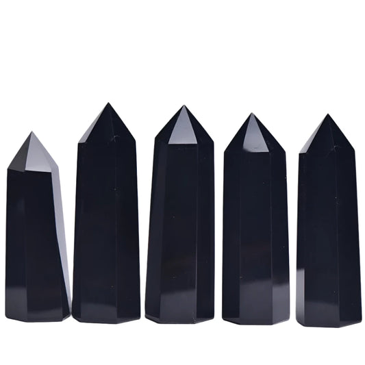 Natural Obsidian Obelisk Dragon Crystal – Healing Stone and Home Decor