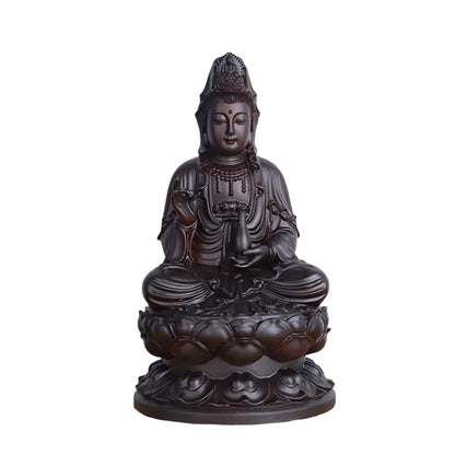 Handcrafted Black Sandalwood Guanyin Statue - 6-inch Spiritual Home Decor