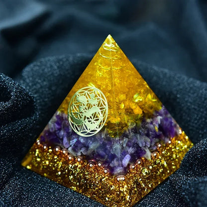 Aura Crystal Orgone Energy Converter Orgonite Pyramid – Tool for Energy Healing & Spiritual Growth