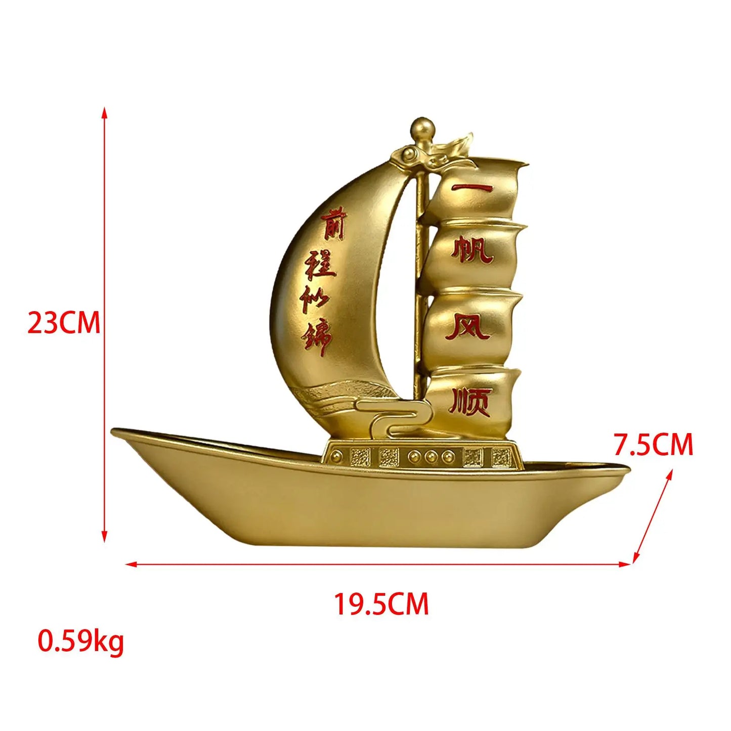 Collectible Sailing Boat Model - Feng Shui Smooth Sailing Decor for Home and Cafe