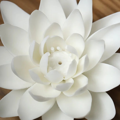 Large Ceramic White Lotus Incense Burner