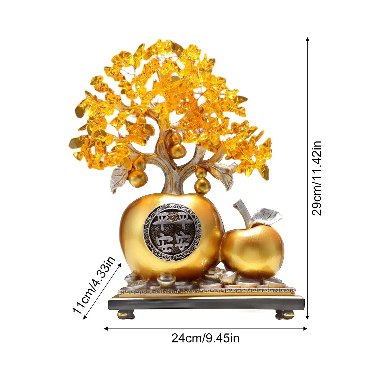 Feng Shui Money Tree Fruit Ornament – Premium Resin Bonsai Decor