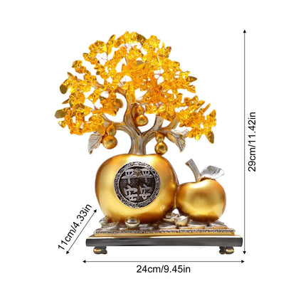 Feng Shui Money Tree Fruit Ornament – Premium Resin Bonsai Decor