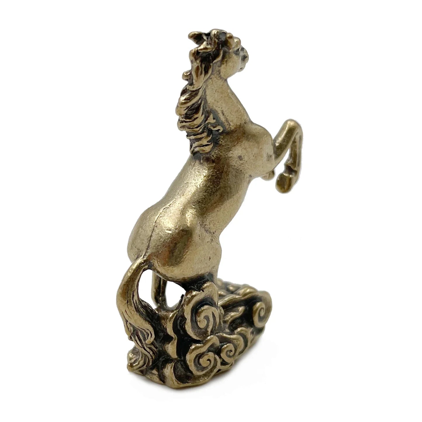 Copper Running Horse Feng Shui Sculpture – Vintage Brass Animal Desk Ornament for Office &amp; Home Decoration