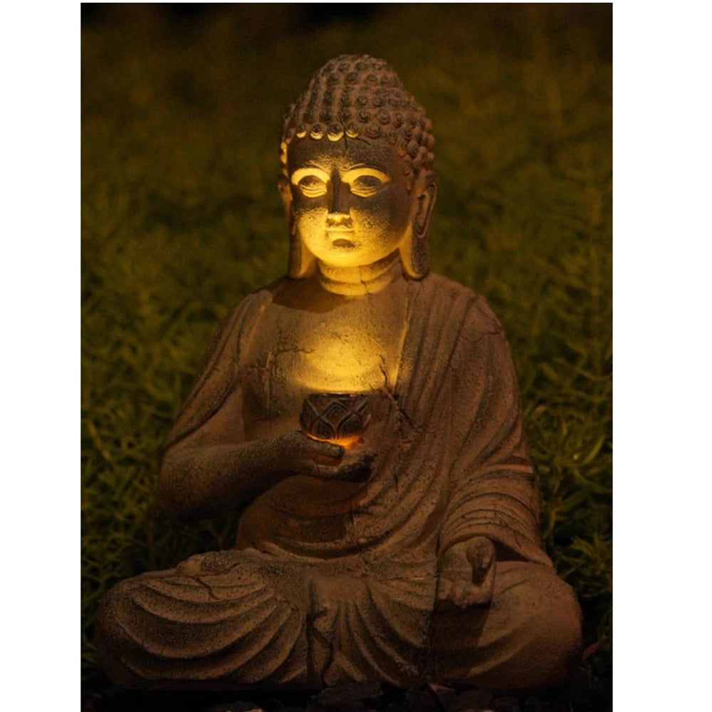 Solar Buddha Statue Sculpture