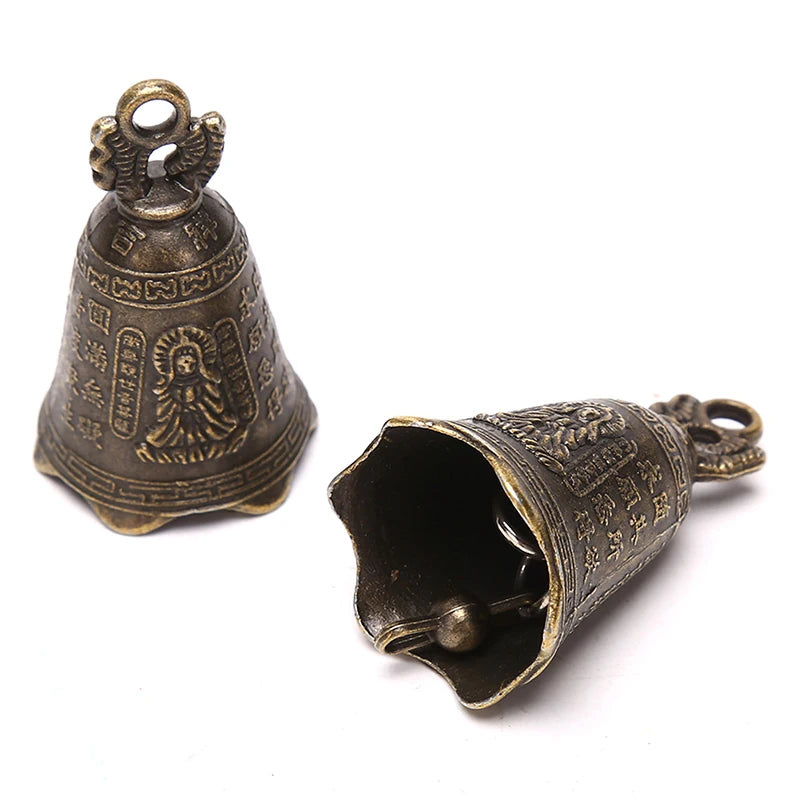 Antique Brass/Copper Guanyin Mini Bells - Feng Shui and Buddhist Devotion Decor